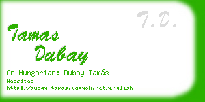 tamas dubay business card